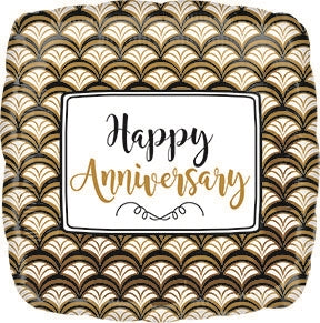 Anniversary Gold Scallop Foil Balloon