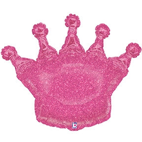 Holographic PINK Crown Balloon