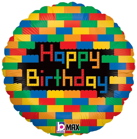 18 inch Birthday Blocks Double Vision foil balloon