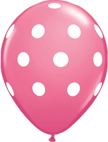 11 inch Qualatex Big Polka Dots ROSE