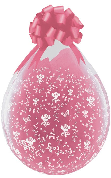 18 inch Qualatex Round FLOWER-A-Round DIAMOND CLEAR Stuffing Balloon