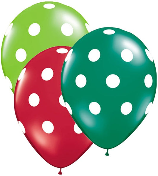 11 inch Big Polka Dots Latex Balloons Assorted