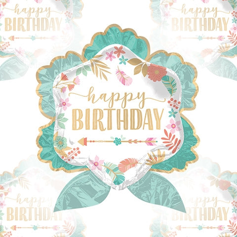 BoHo Birthday Girl Foil Balloon