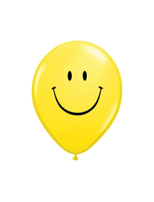 Bolsa AMARILLA Qualatex Smiley Face de 5 pulgadas de 100