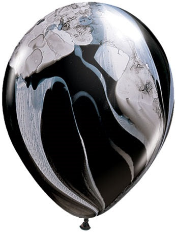 11 inch SuperAgate Qualatex BLACK and WHITE