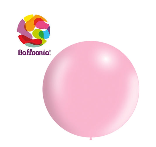 3ft Metallic BABY PINK - Látex redondo - BALLOONIA Bolsa de 5