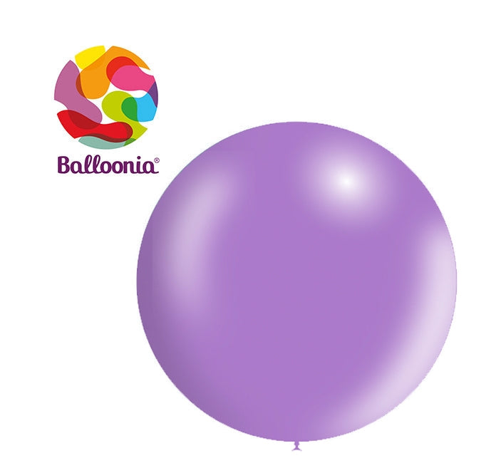 3ft Metallic LAVENDER - Round Latex - BALLOONIA Bag of 5