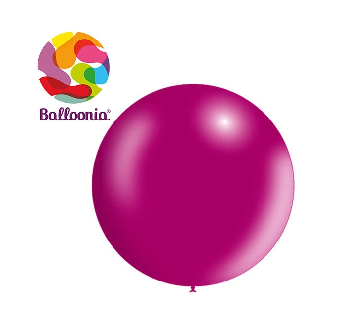 3ft Metallic FUCHSIA - Round Latex - BALLOONIA Bag of 5