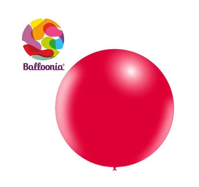 3ft RED - Round Latex - BALLOONIA Bag of 5