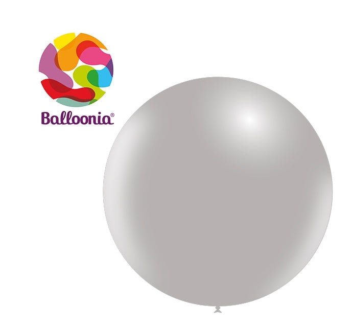 3ft GREY - Round Latex - BALLOONIA Bag of 5