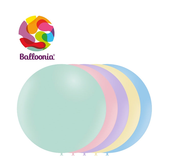 3ft Matte ASSORTED - Round Latex - BALLOONIA Bag of 5