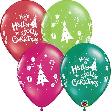 Holly Jolly Christmas Latex Balloons