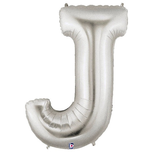 40 inch Letter J Megaloon SILVER