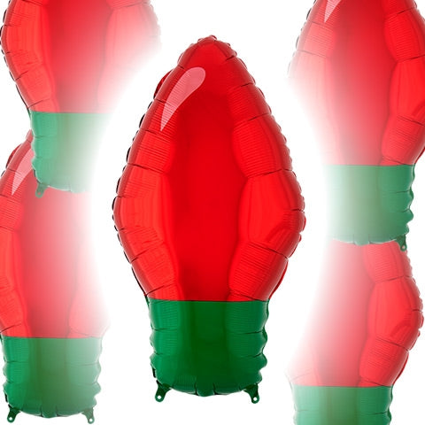 RED Christmas Light Bulb Balloon