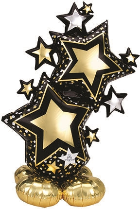 Black & Gold Star Cluster Balloon