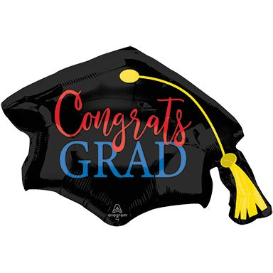 Congrats Grad Red & Blue Foil Balloon