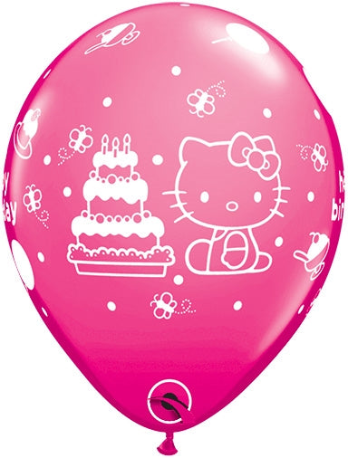 11 inch Qualatex HELLO KITTY Birthday