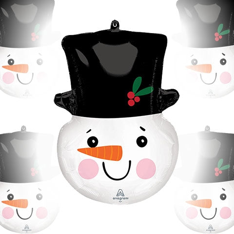 Smiley Snowman Head Balloon