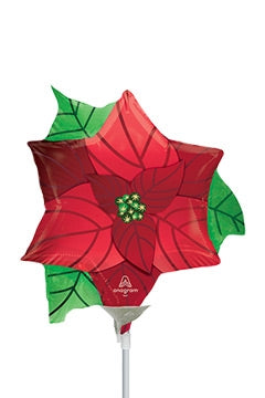 Satin Poinsettia Foil Balloon