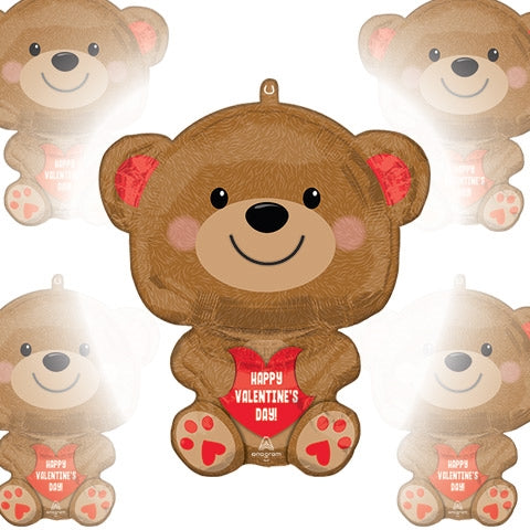 Valentine's Day Cuddly Bear Foil Balloon