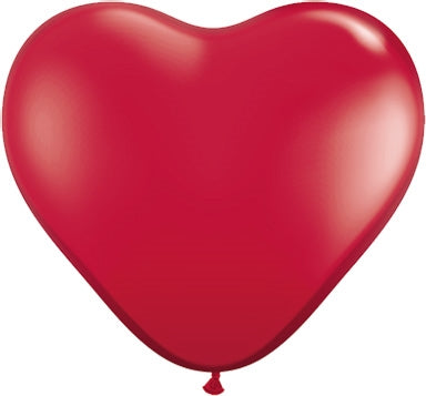 11 inch RUBY RED Qualatex Heart bag of 100