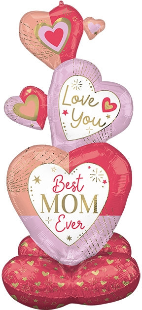 55in Cutout MOM Stacked Hearts