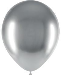 5in Brilliant SILVER - Round Latex - BALLOONIA - 100CT