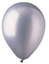 5in PLATA Metálica - Látex Redondo - GLOBOS Bolsa de 100