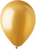 5in Metallic GOLD - Round Latex - BALLOONIA Bag of 100