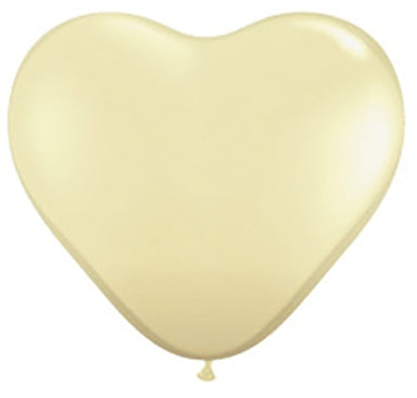 11 inch  IVORY Silk Qualatex Heart Shaped Latex Balloons are perfect for wedding & shower decor & bouquets.