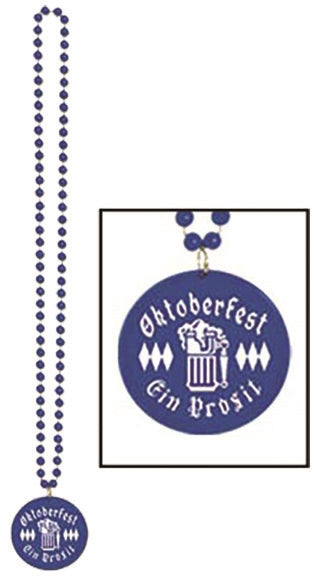 33in BLUE Oktoberfest Beads with Medallion