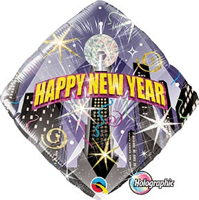 3 foot Qualatex Black New Year Confetti Dots