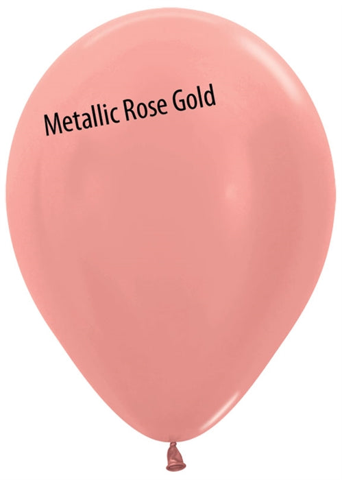 11 inch Betallatex Metallic Rose Gold Latex Balloon