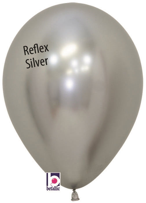 11 inch Betallatex REFLEX Silver Latex Balloon