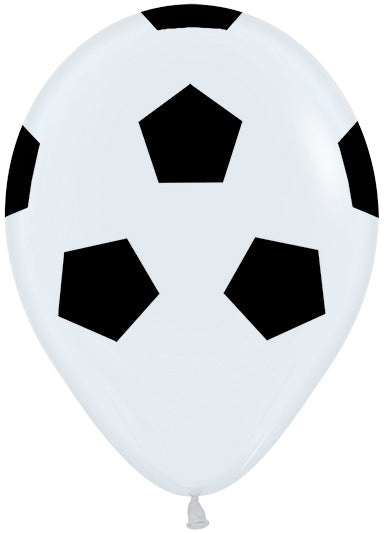 White Balloon with Soccer Print