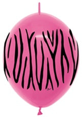 12 inch Link-O-Loon Deluxe FUCHSIA Zebra Print