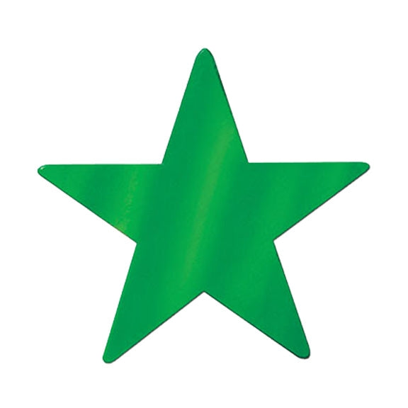 12 inch Die Cut Foil Star GREEN, Price Per 12