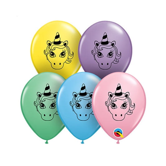 5 inch Qualatex Unicorn Head Pastel Assortment