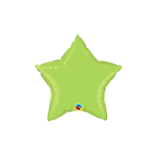 9in  LIME GREEN Star Qualatex Foil