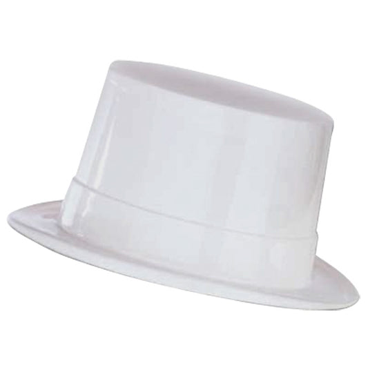 Full size WHITE Plastic Top Hat