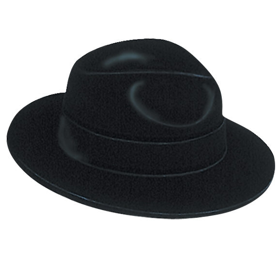 Fedora de terciopelo negro de tamaño completo