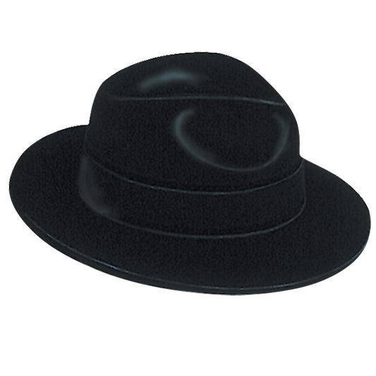 Fedora de terciopelo negro de tamaño completo