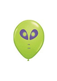 Cabeza de alienígena espacial Qualatex de 5 pulgadas, VERDE LIMA, bolsa de 100