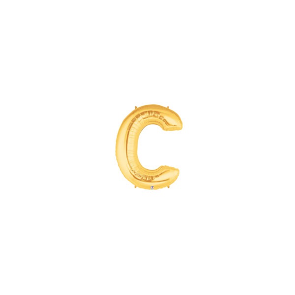 7in GOLD Letter C Megaloon Jr. bag of 5