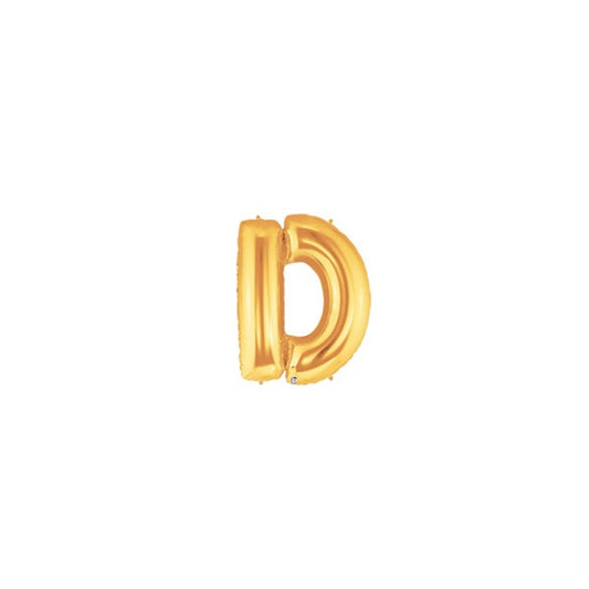 7in GOLD Letter D Megaloon Jr. bag of 5