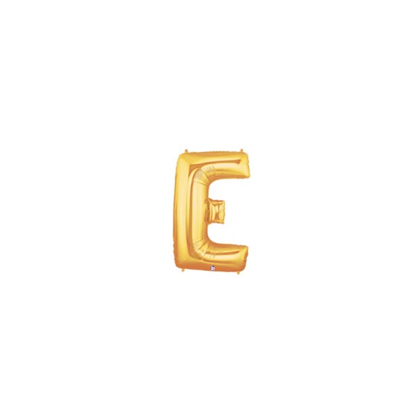 7in GOLD Letter E Megaloon Jr. bag of 5