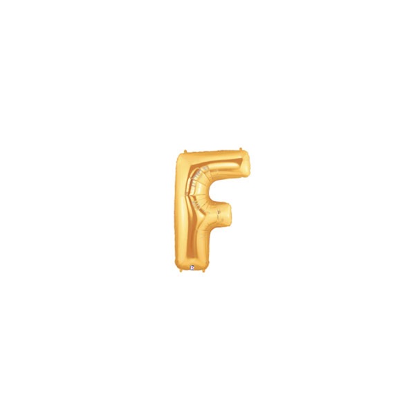 7in GOLD Letter F Megaloon Jr. bag of 5