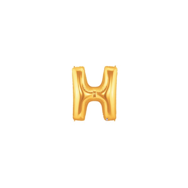 7in GOLD Letter H Megaloon Jr. bag of 5