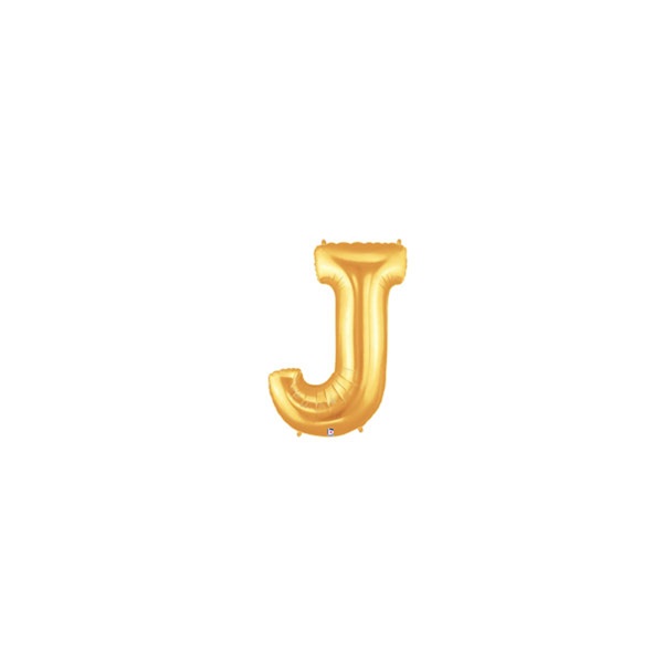 7in GOLD Letter J Megaloon Jr. bag of 5