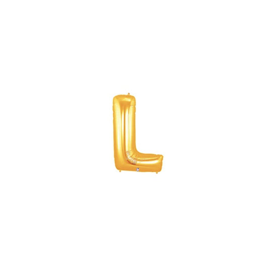 7in GOLD Letter L Megaloon Jr. bag of 5